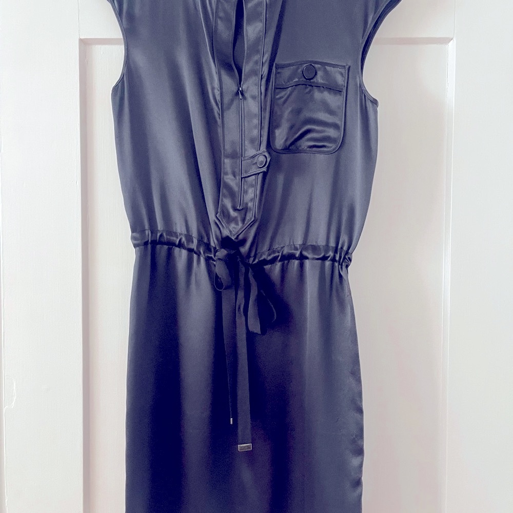 Silk Black Sleeveless Dress